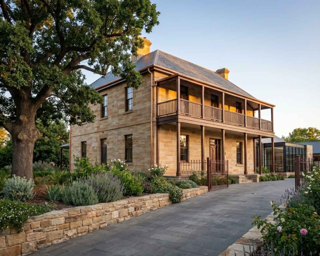 Completed restoration of 1920s sandstone home in Prospect preserving original features